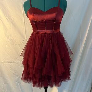Elegant Burgundy Dress